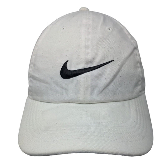 Nike Swoosh Slideback Hat White OSFA Embroidered Dri-Fit Heritage 86