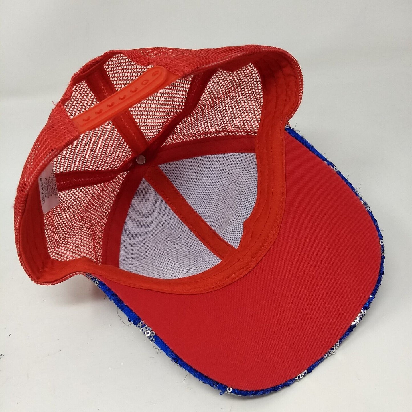 Stars Sequin Snapback Trucker Hat Multi OSFA Mesh Back Colorblock