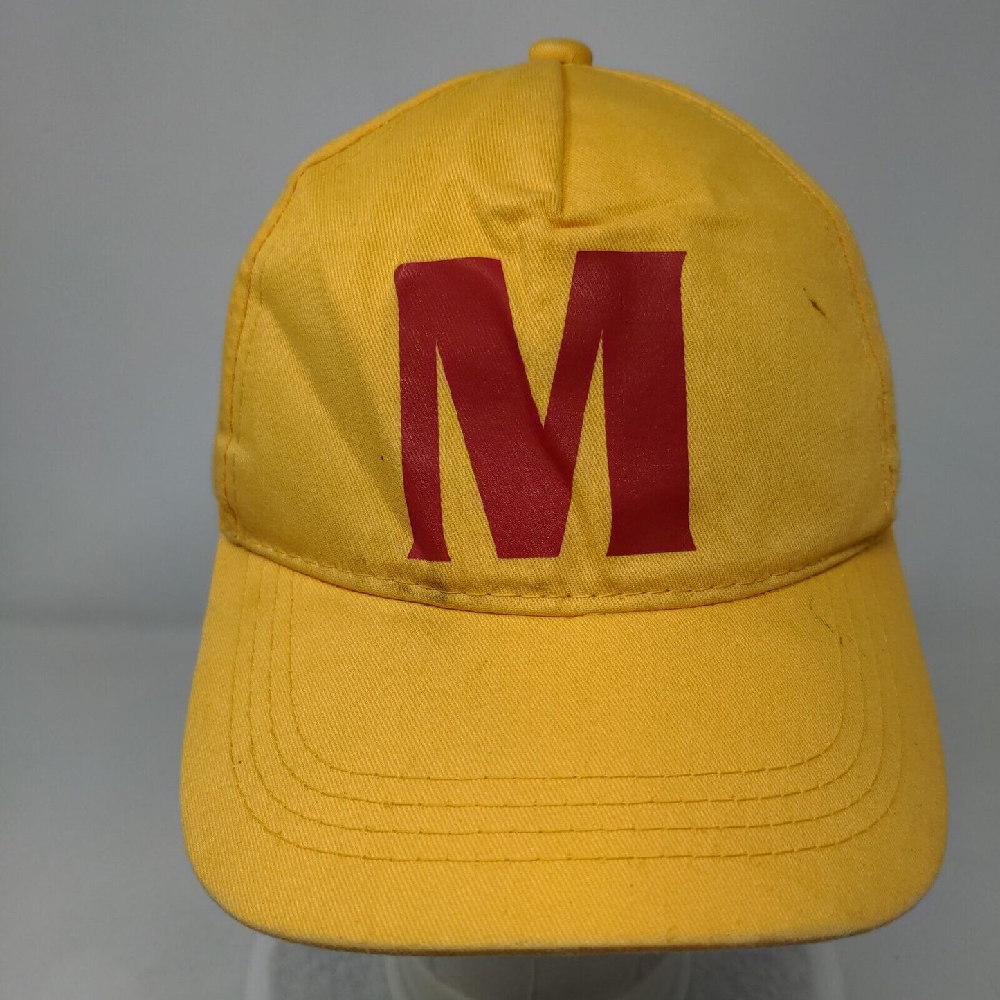 Letter M Snapback Hat Yellow Adult Adjustable Vent Holes Outdoor Cap