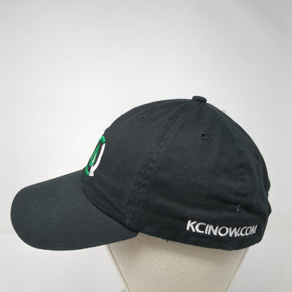 KCINOW.com Slideback Hat Black Embroidered Logo 100% Cotton Adjustable