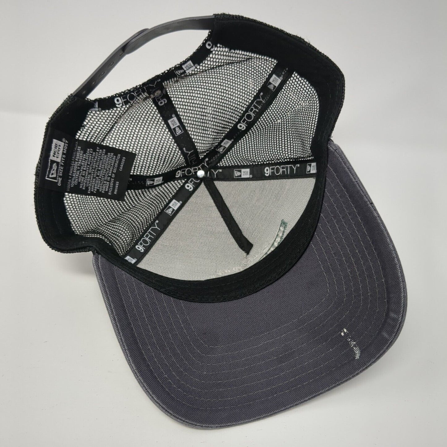 Happy Trails Snapback Trucker Hat Gray One Size Mesh Back New Era