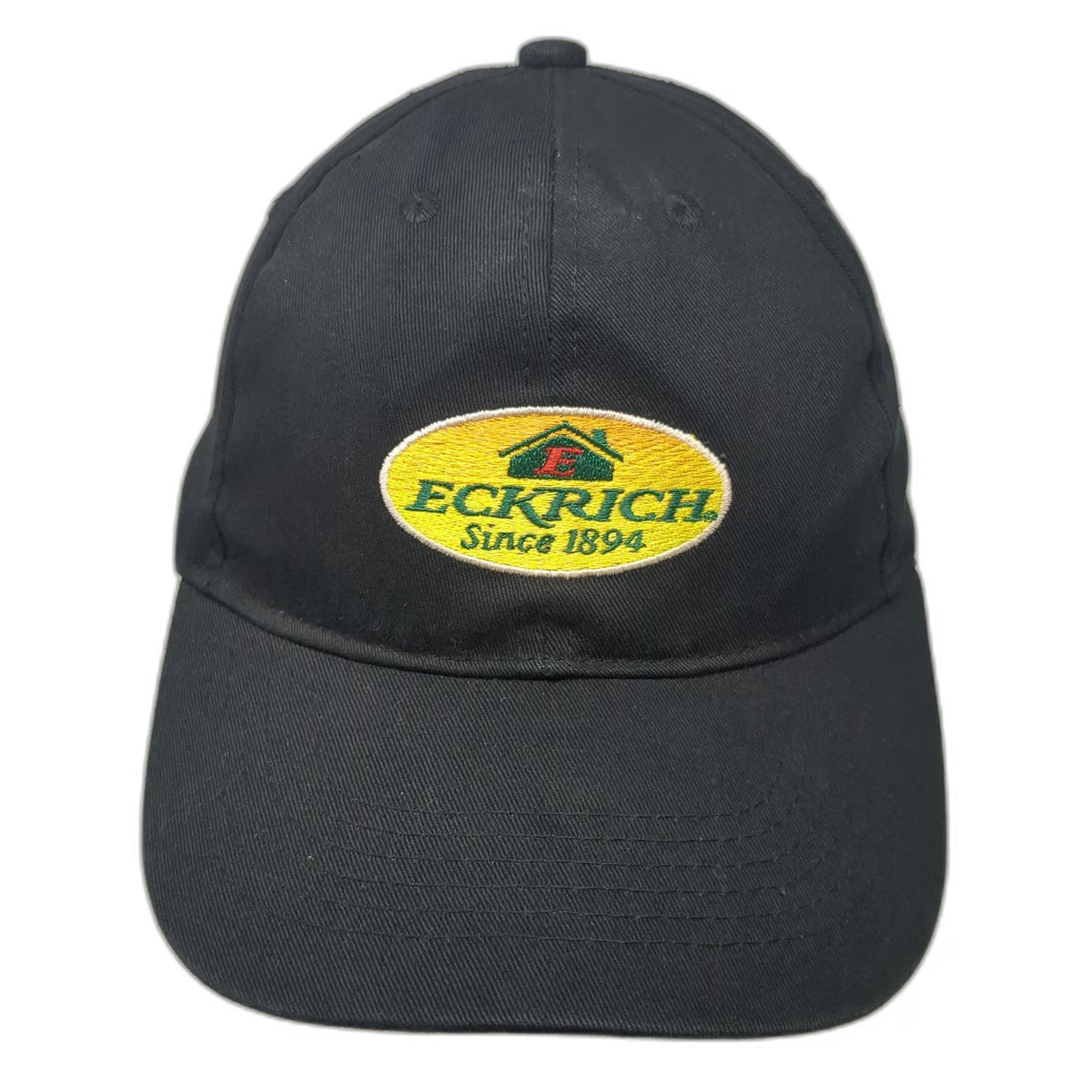 Eckrich Since 1894 Logo Baseball Cap Black One Size Strapback Embroidered Hat
