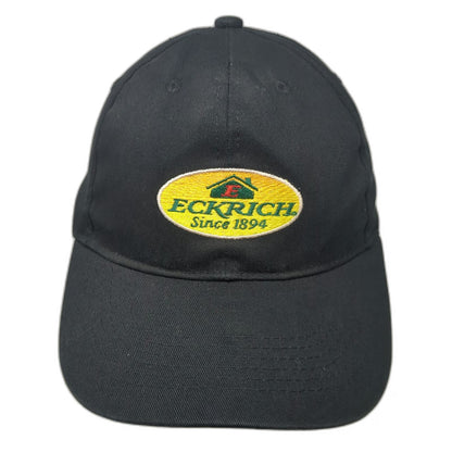 Eckrich Since 1894 Logo Baseball Cap Black One Size Strapback Embroidered Hat