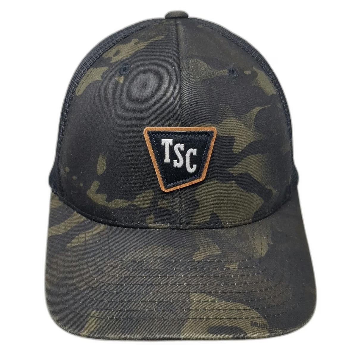 Tractor Supply Co Trucker Hat Black Camo One Size Mesh Snapback TSC Flexfit 110