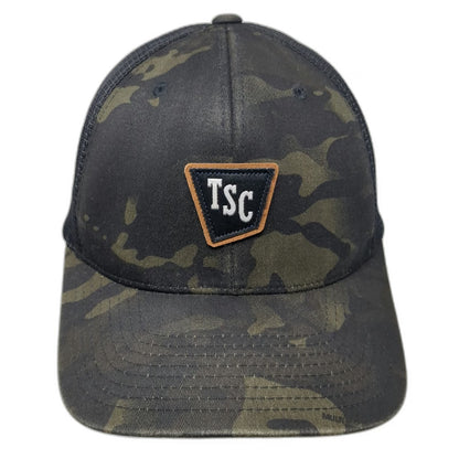 Tractor Supply Co Trucker Hat Black Camo One Size Mesh Snapback TSC Flexfit 110