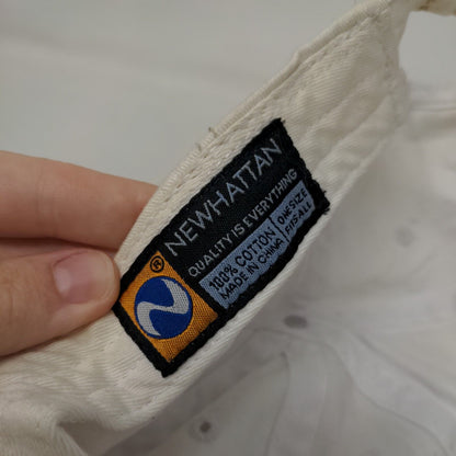 Newhattan Slideback Hat White OSFA Embroidered Logo Adjustable