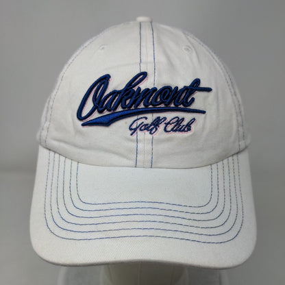 Oakmont Golf Club Slideback Hat White One Size Embroidered Gear For Sports