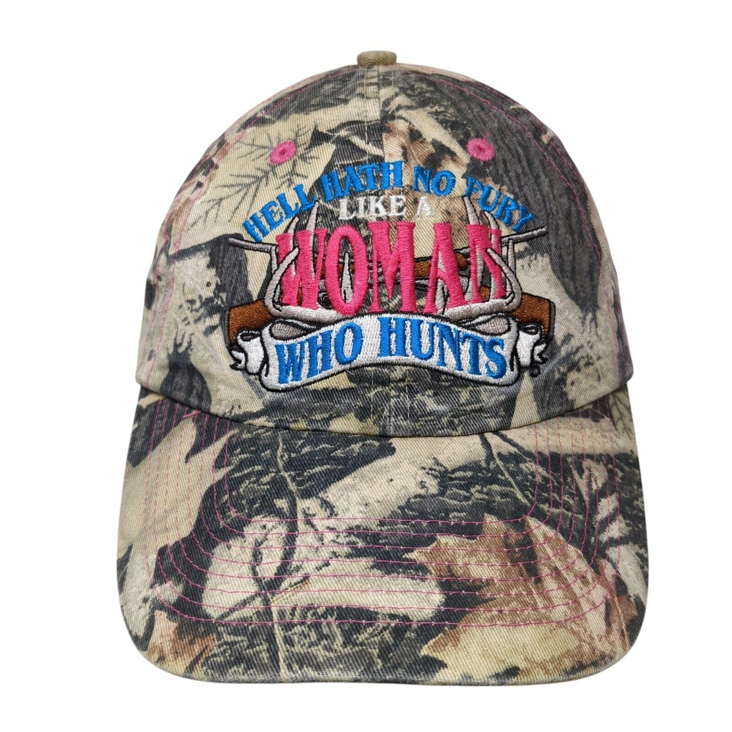 Hell Hath No Fury Like A Woman Who Hunts Strapback Hat Camo One Size