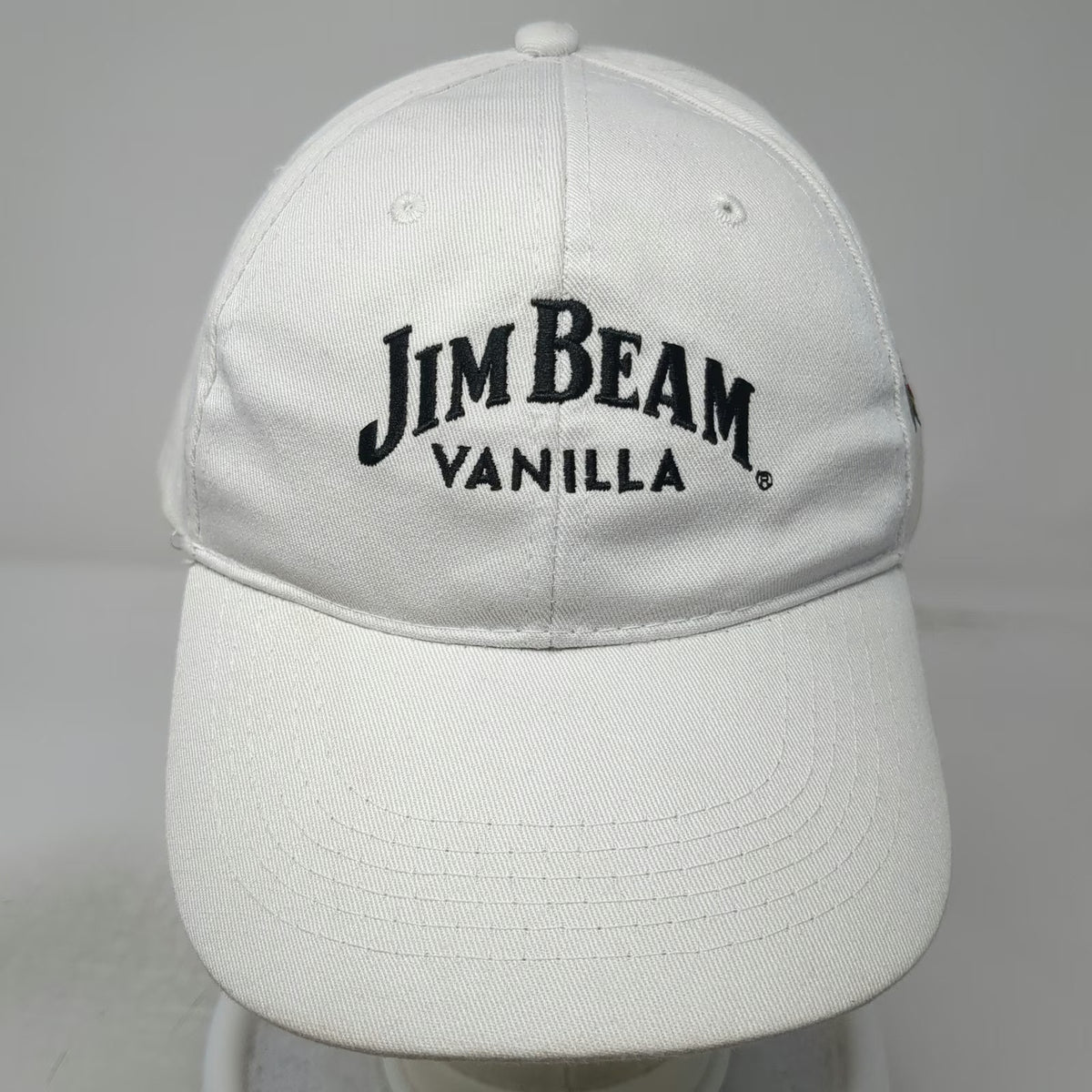 Jim Beam Vanilla Baseball Cap White One Size Slideback Side Patch Cotton Hat