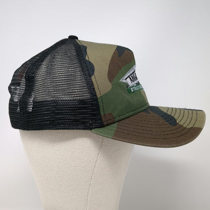 New Era Trucker Hat Green Camo One Size Ahlborn Structural Steel American Flag