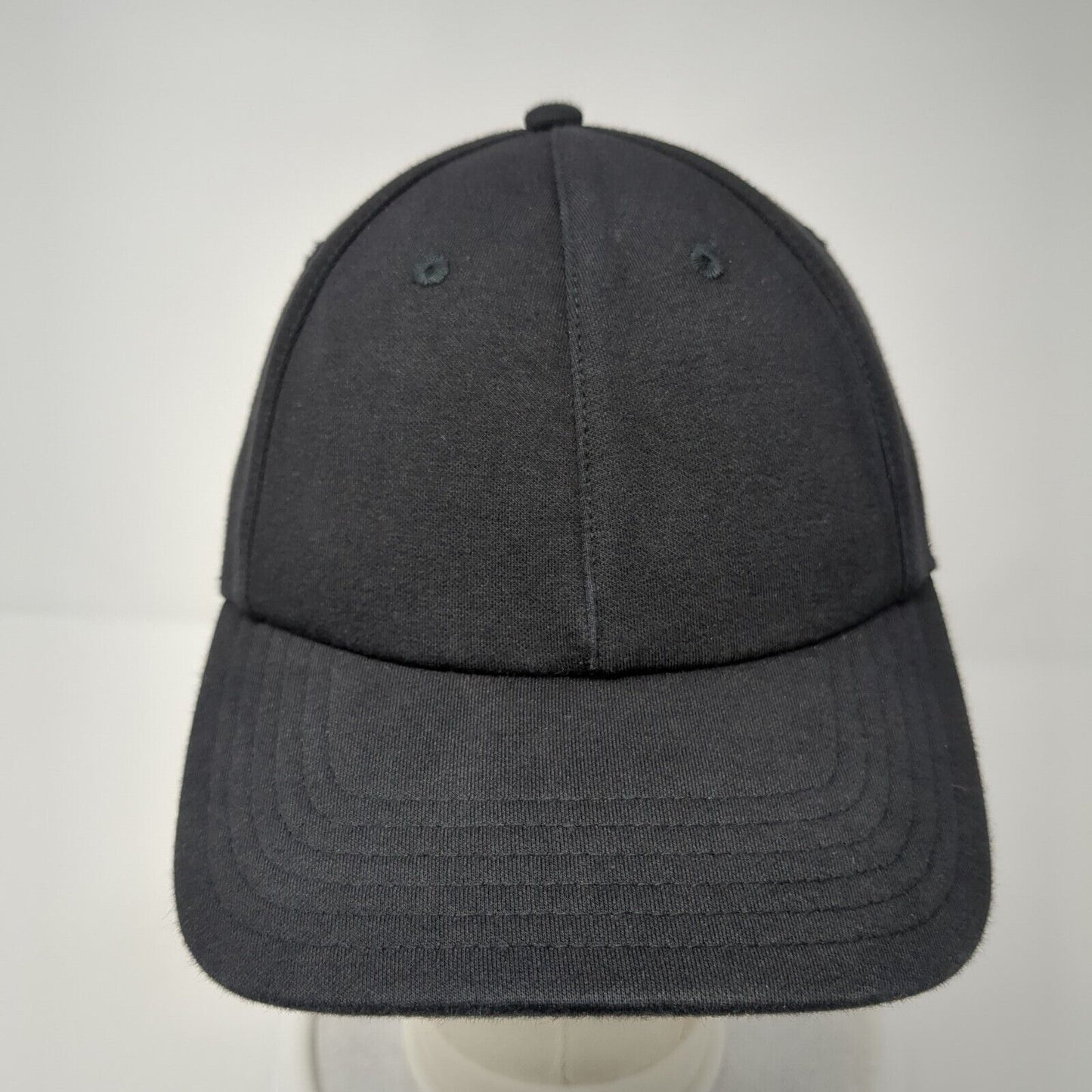 Athleta Slideback Hat Black One Size Adjustable Embroidered Vented Holes 6 Panel