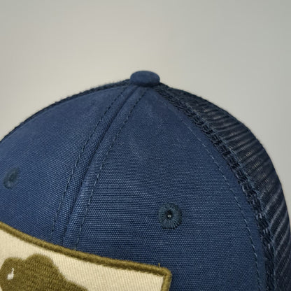The North Face Trucker Hat Blue One Size Bison Patch Mesh Snapback Adventure