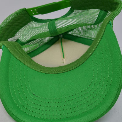 bdvibez Grass Green White One Size Trucker Hat Snapback Mesh 5 Panel Rope Foam
