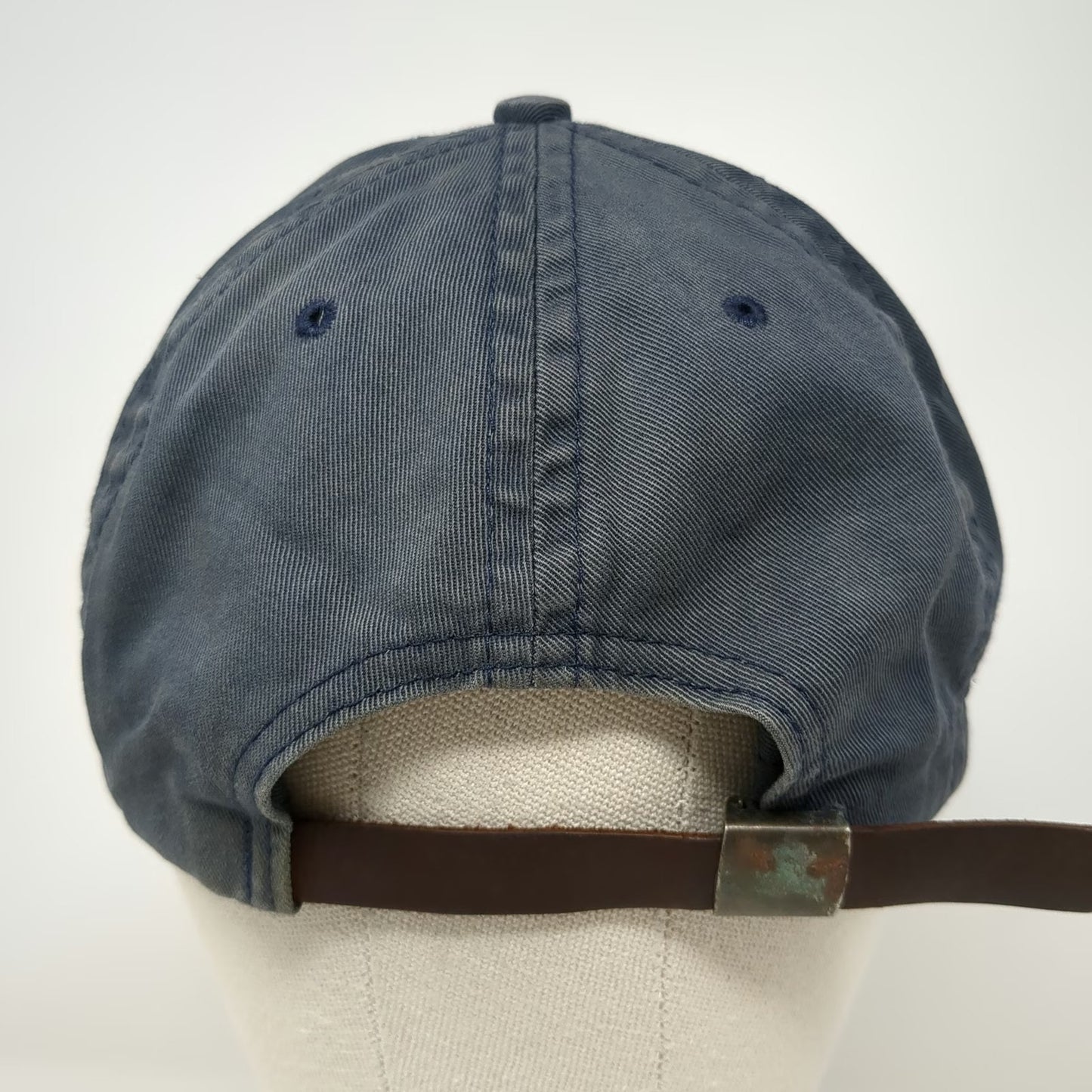Abercrombie & Fitch Baseball Cap Blue Gold One Size Leather Strapback USA Hat