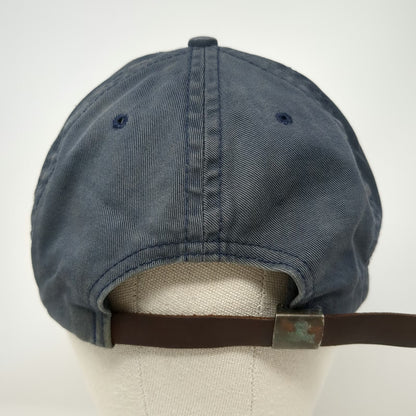 Abercrombie & Fitch Baseball Cap Blue Gold One Size Leather Strapback USA Hat