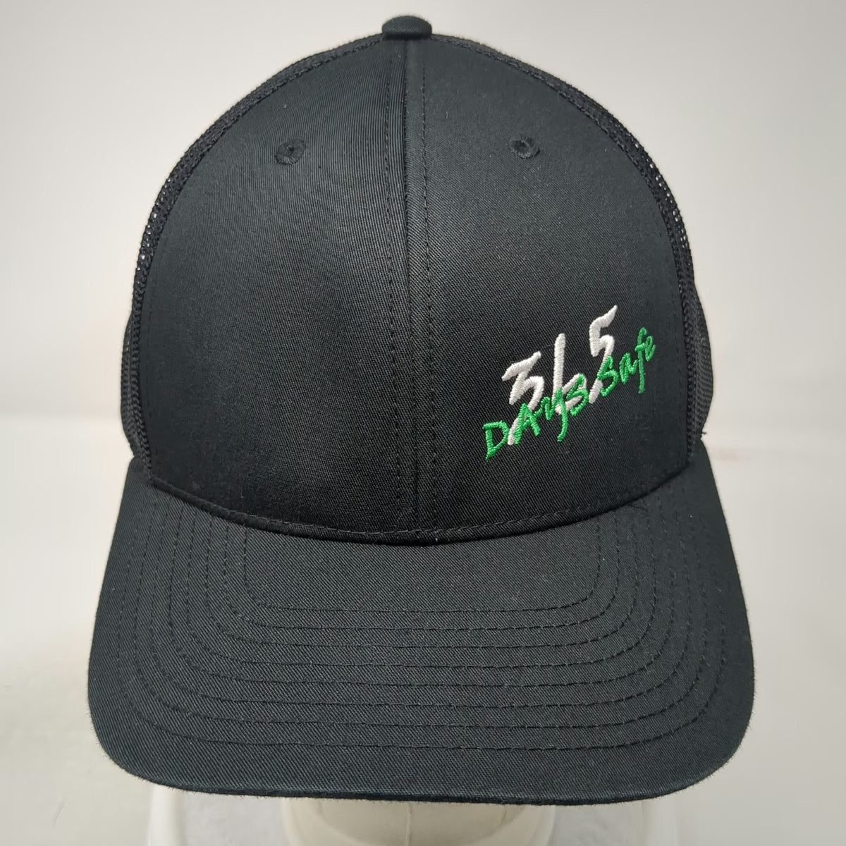 Richardson Trucker Hat Black One Size GoGo squeeZ 365 Days Safe Snapback Mesh