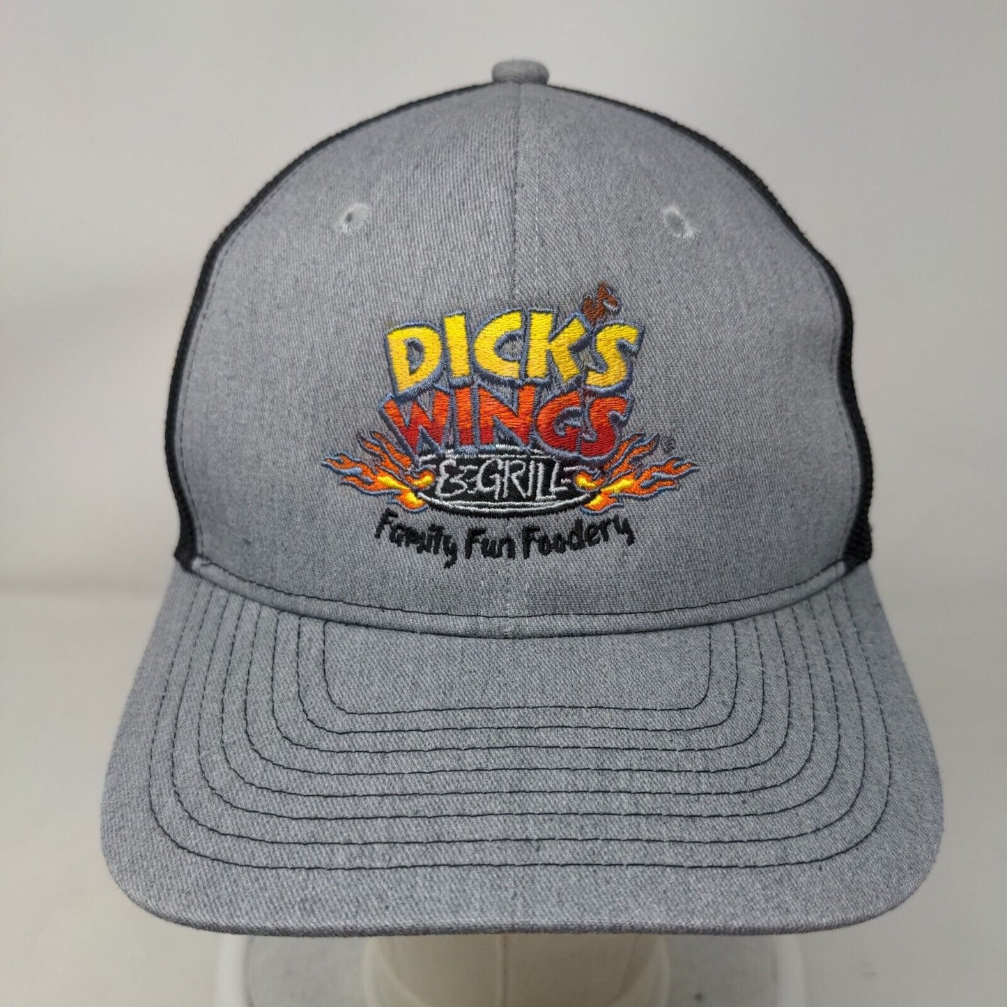 Dicks Wings & Grill Snapback Mesh Back Trucker Hat Gray One Size Colorblock