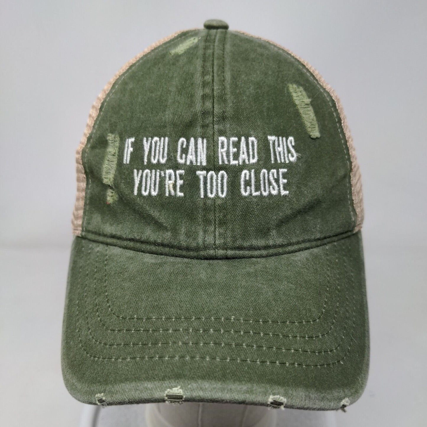 If You Can Read This You're Too Close Snapback Trucker Hat Multi OSFM Mesh Back