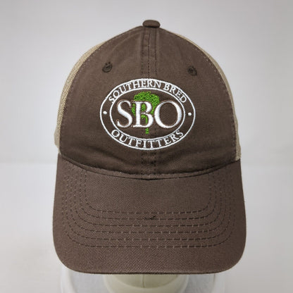 SBO Southern Bred Outfitters Strapback Trucker Hat Brown OS Adjustable Mesh Back