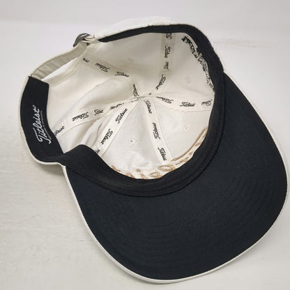 Titleist Baseball Cap White One Size Gold Script Raised Embroidery Bank Logo hat