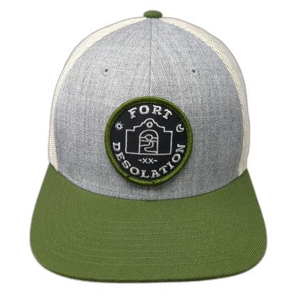 Agent of Frontier Trading Trucker Hat Gray Green White One Size Fort Desolation