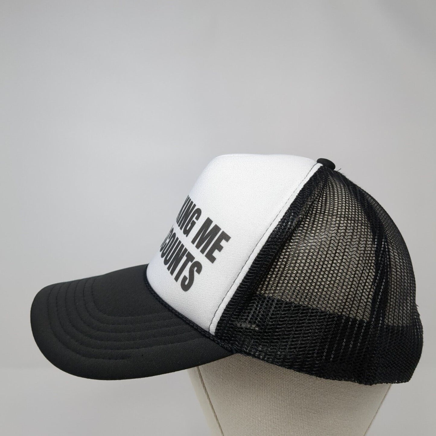 Quit Asking Me For Discounts Snapback Trucker Hat Black One Size Otto