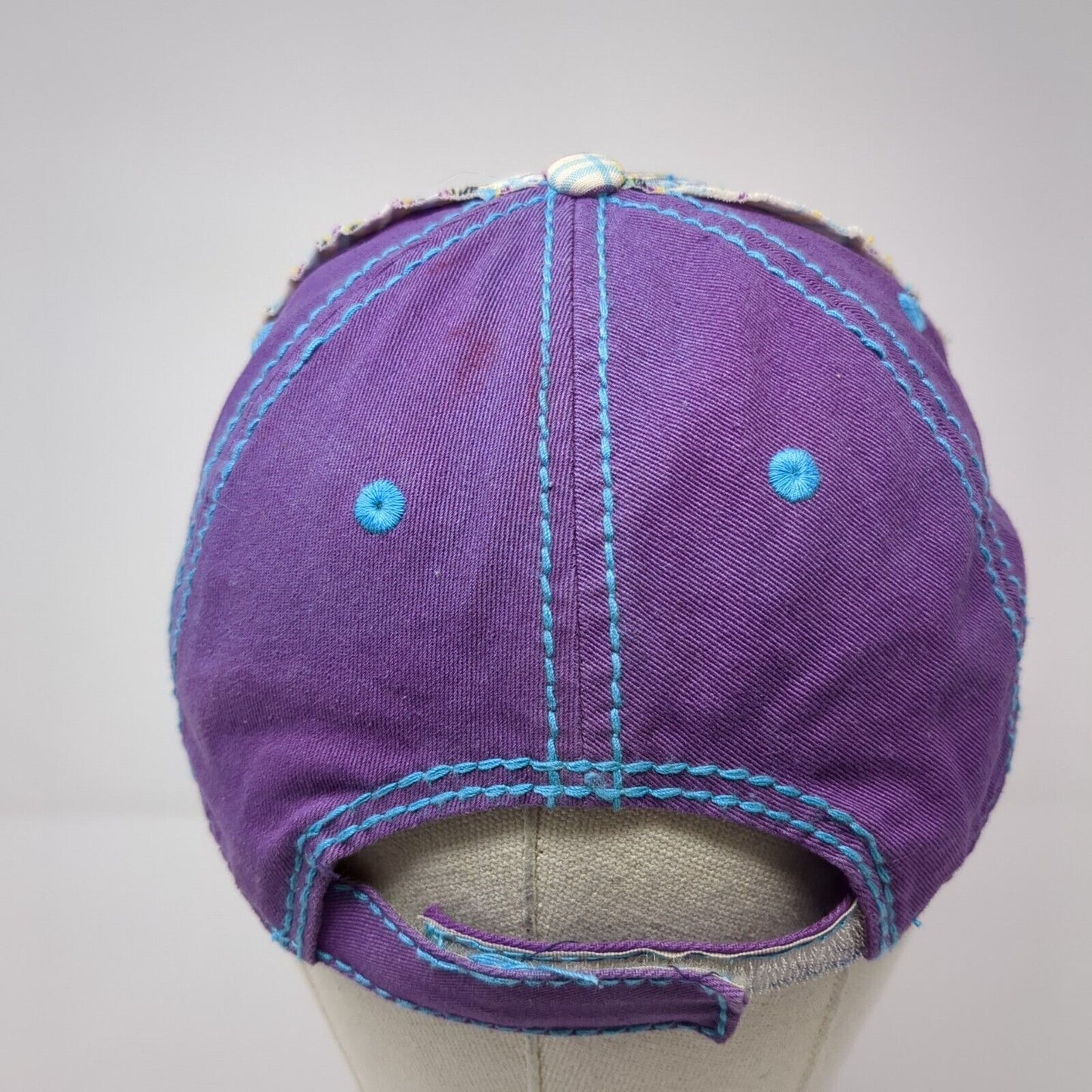 Mickey Mouse Strapback Hat Multicolor OS Adjustable Plaid Rhinestone Disney Park