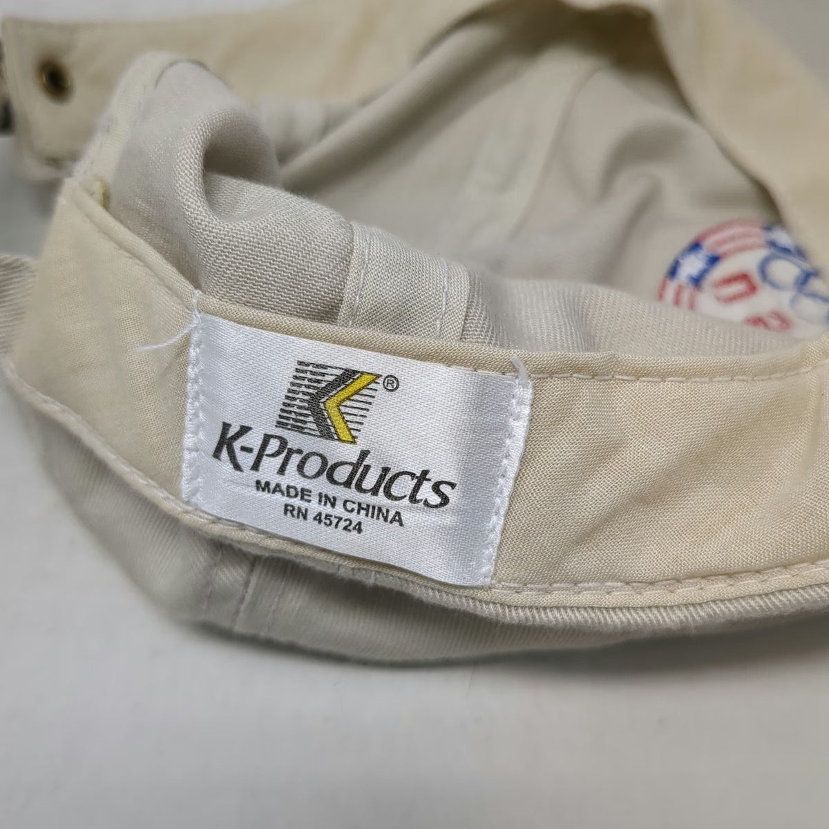 K-Products Baseball Cap Beige One Size Olympic USA Rings Team 2008 Hat