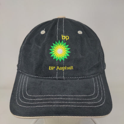 BP Asphalt Strapback Hat Black One Size Yupoong Embroidered 6 Panel