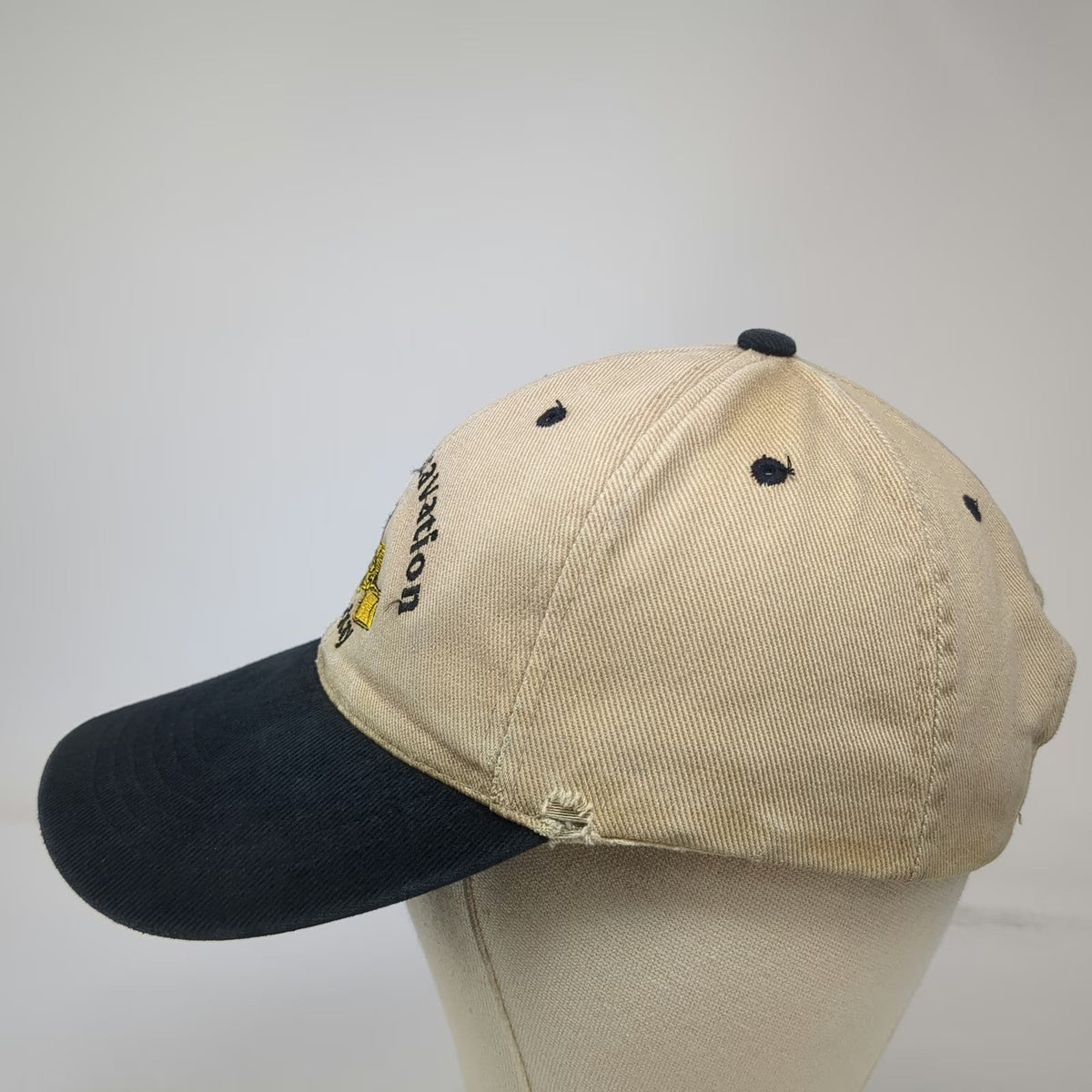 Baseball Cap Beige Black One Size Wall Excavation Mackay Backhoe Embroidery Hat