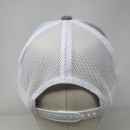 Leapers Snapback Trucker Hat Gray One Size Leather Patch Mesh Back