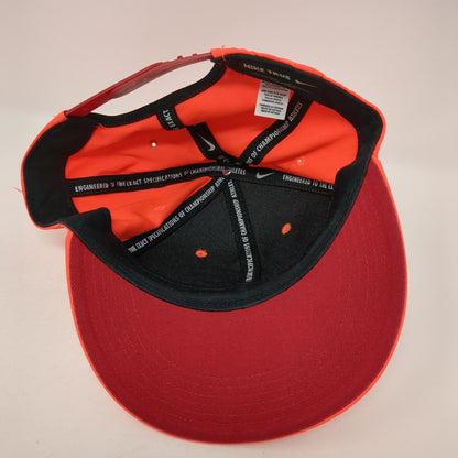 Nike Snapback Hat Red One Size Adjustable Embroidered Swoosh 6 Panel Polyester
