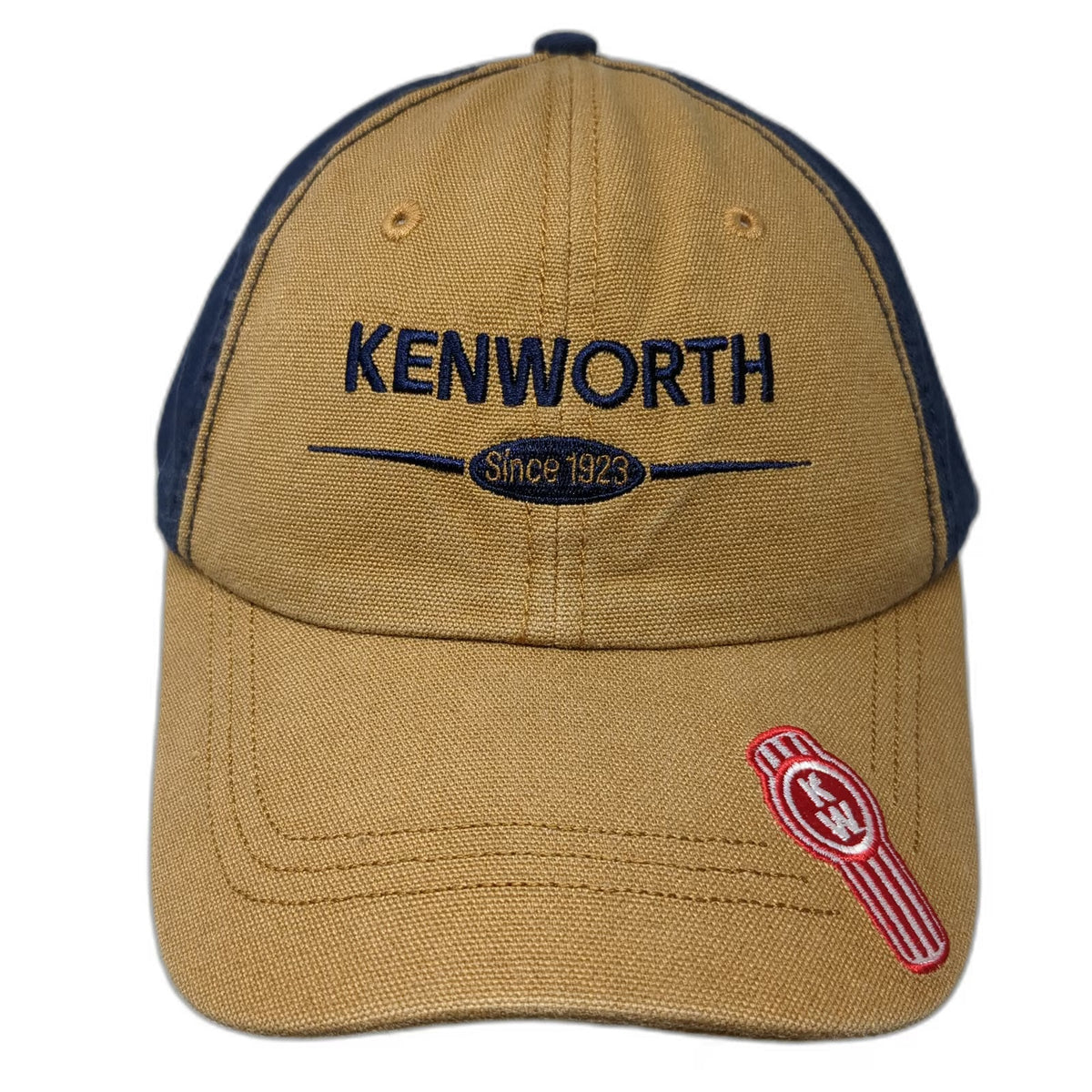 Kenworth Baseball Cap Beige Blue One Size The Worlds Best Logo Strapback Hat