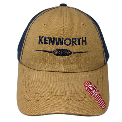 Kenworth Baseball Cap Beige Blue One Size The Worlds Best Logo Strapback Hat