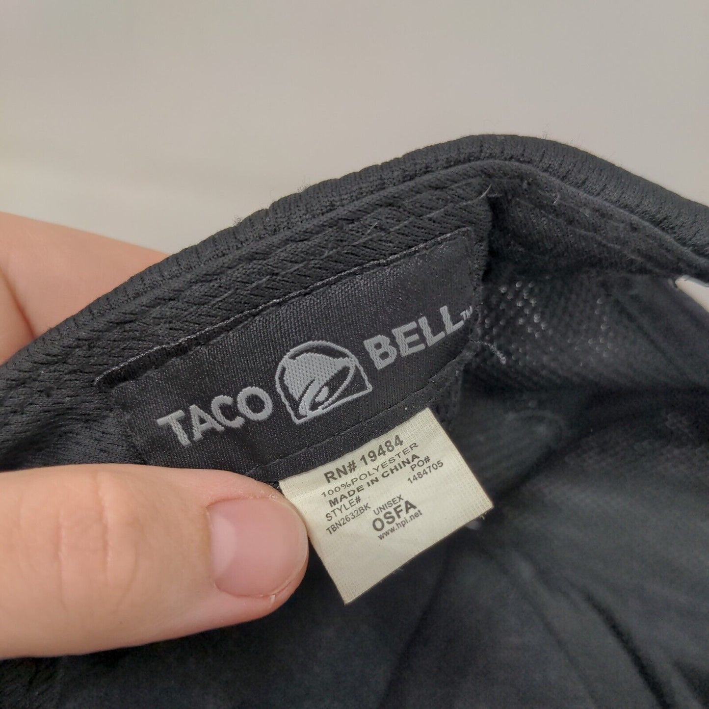 Taco Bell Snapback Hat Black OSFA Embroidered Vent Holes Adjustable