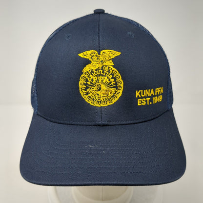 KUNA FFA Est. 1949 Snapback Trucker Hat Blue OS Adjustable Mesh Back Richardson