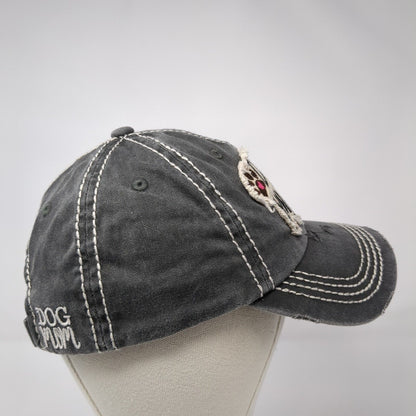 Dog Mom Strapback Hat Gray One Size Solid Distressed KB ETHOS Vintage