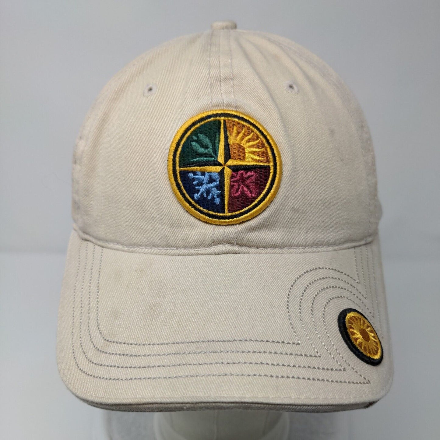 Tamarack Trailhead To Discovery Strapback Hat Tan OSFM The Game 6 Panel