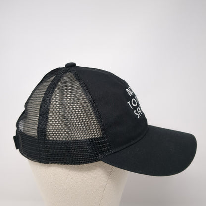 Not Today Satan Ponytail Trucker Hat Black One Size Adjustable Mesh Back C.C