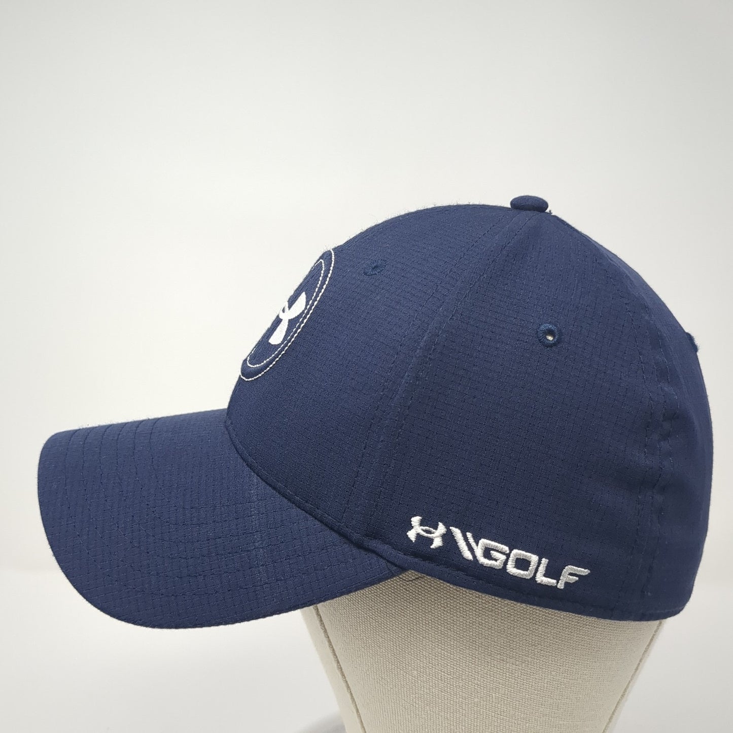 Under Armour Golf Fitted Hat Solid Blue XL Embroidered Logo Vent Holes