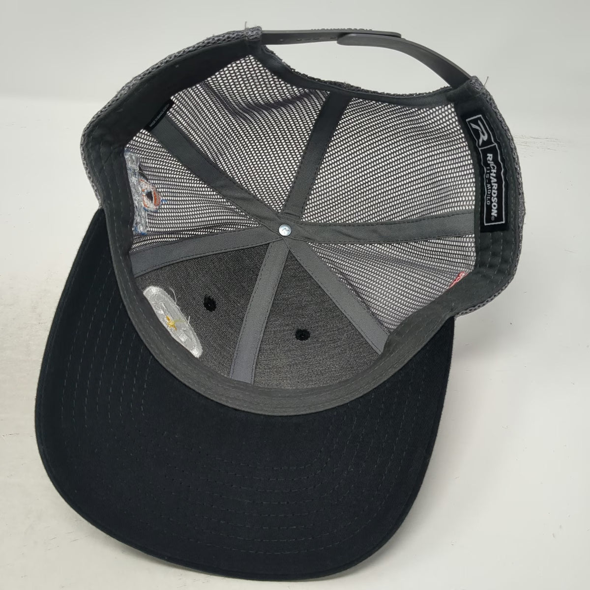 Richardson Trucker Hat Black L Ryker Strong LR Cross American Flag Mesh Snapback