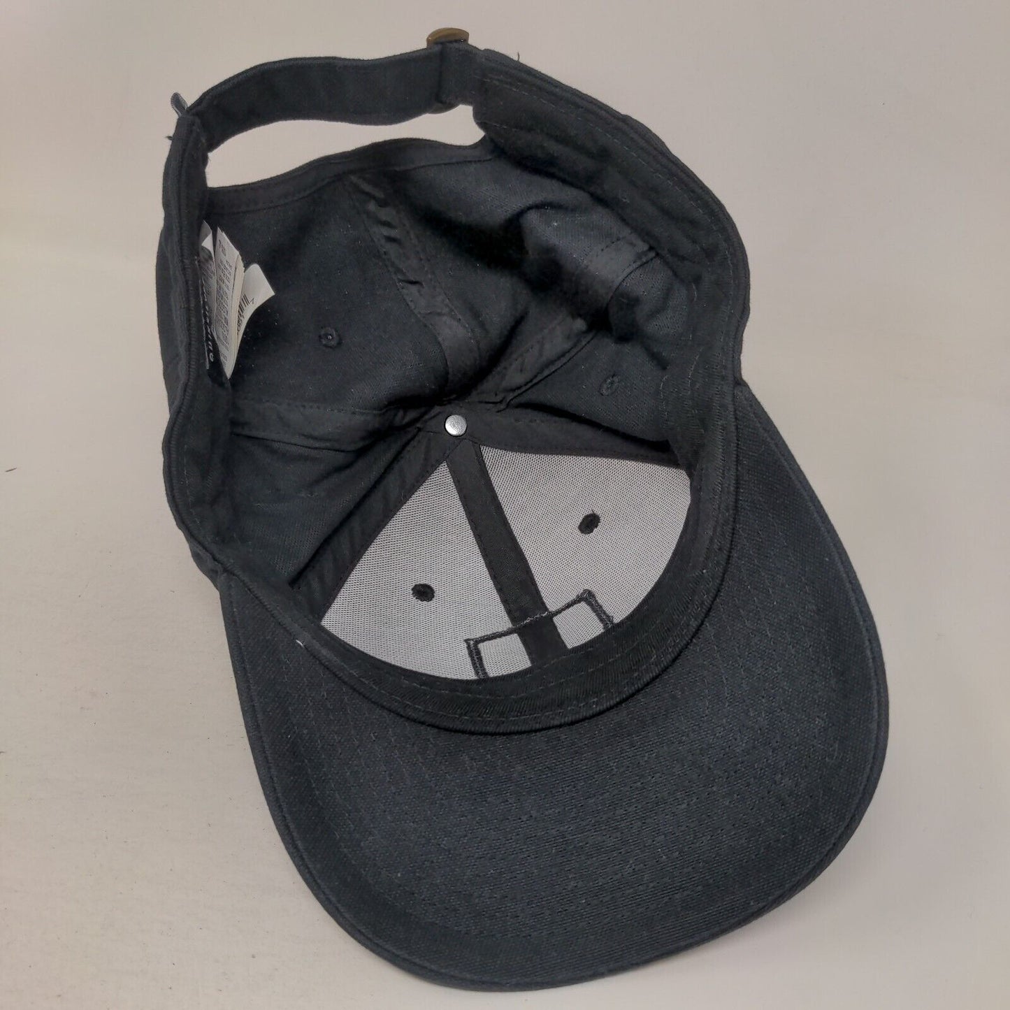 Quiksilver Slideback Hat Black OSFM Adjustable Patch Logo Vented Holes 6 Panel