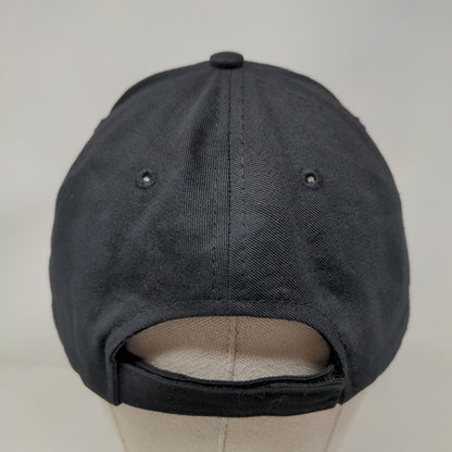 GE Strapback Hat Black One Size Embroidered Logo Adjustable 6 Panel
