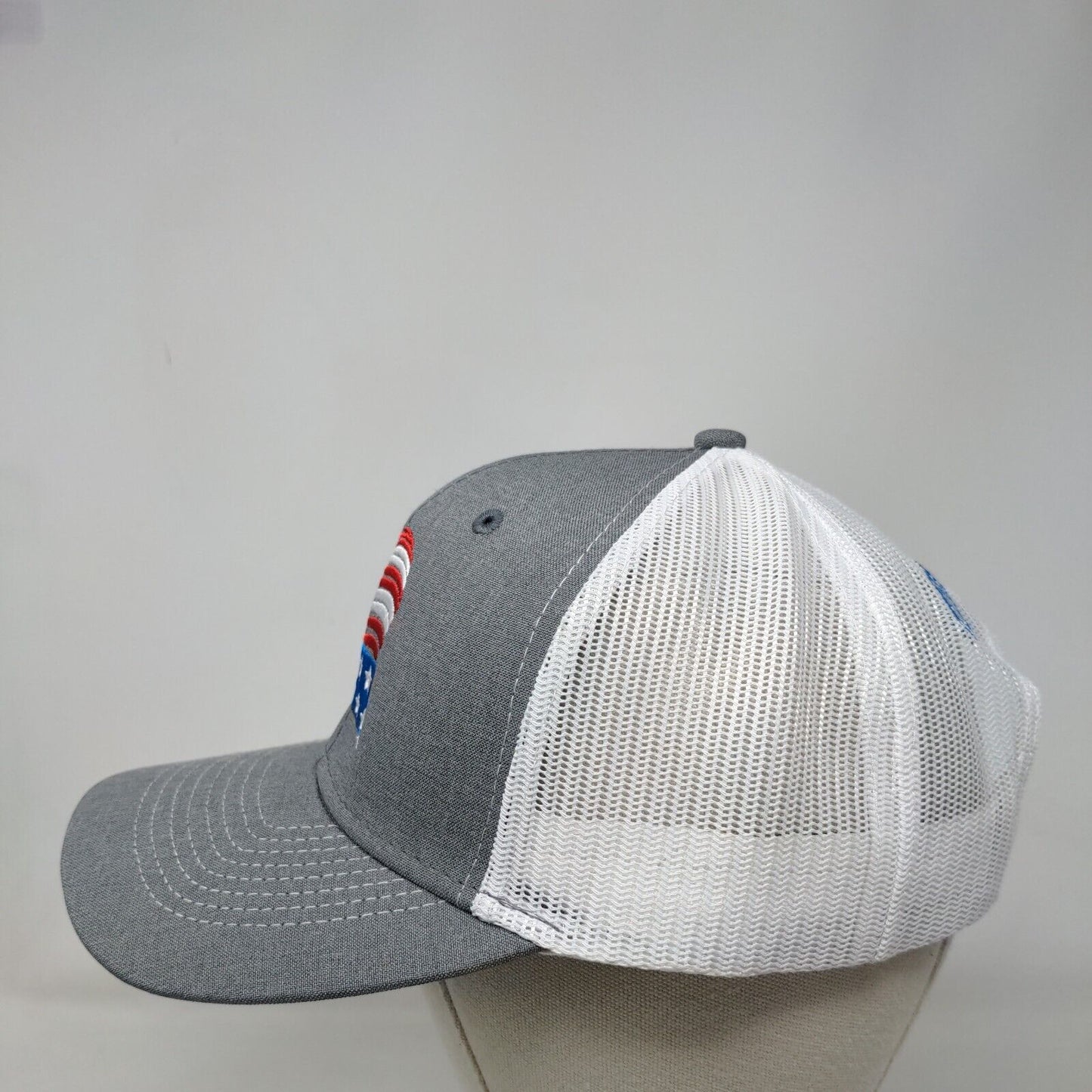 American Flag Max Lewis Corporation Snapback Trucker Hat Gray OSFA Patriotic