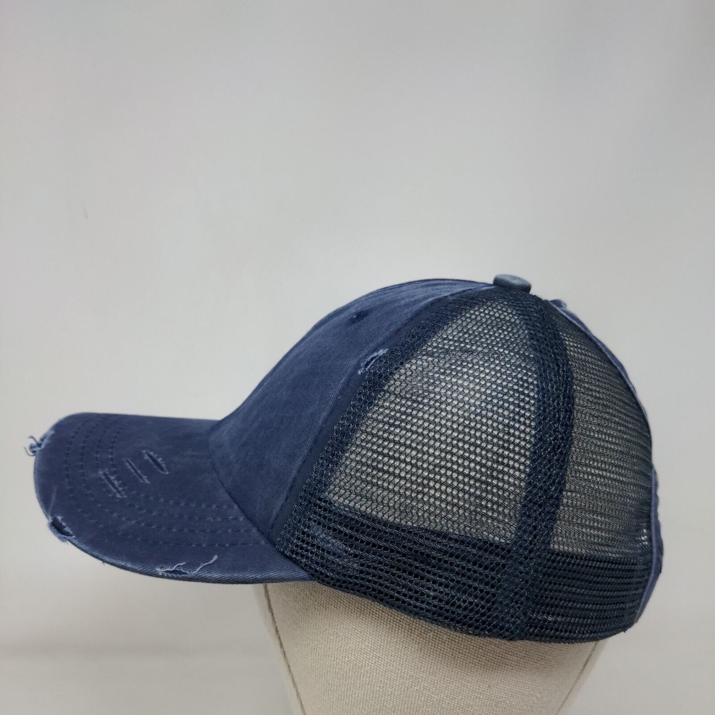 Unbranded Strapback Mesh Back Trucker Hat Blue One Size Adjustable Blank