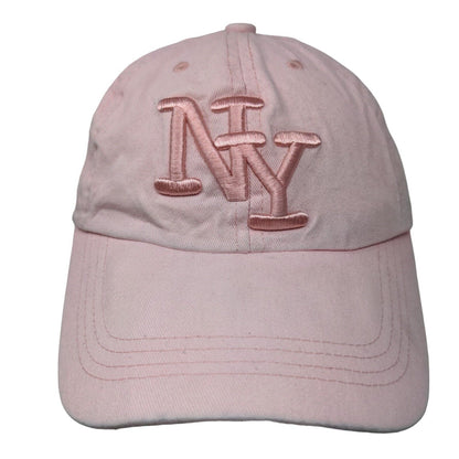 New York City Slideback Hat Pink One Size Embroidered Vent Holes 6 Panel