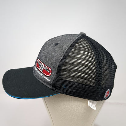 Commercial Tire Trucker Hat Black One Size Cooper Tires Mesh Snapback Blue Trim