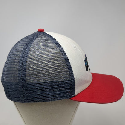 Patagonia Trucker Hat White Red Blue One Size Bear Logo Snapback Mesh Sun Hat