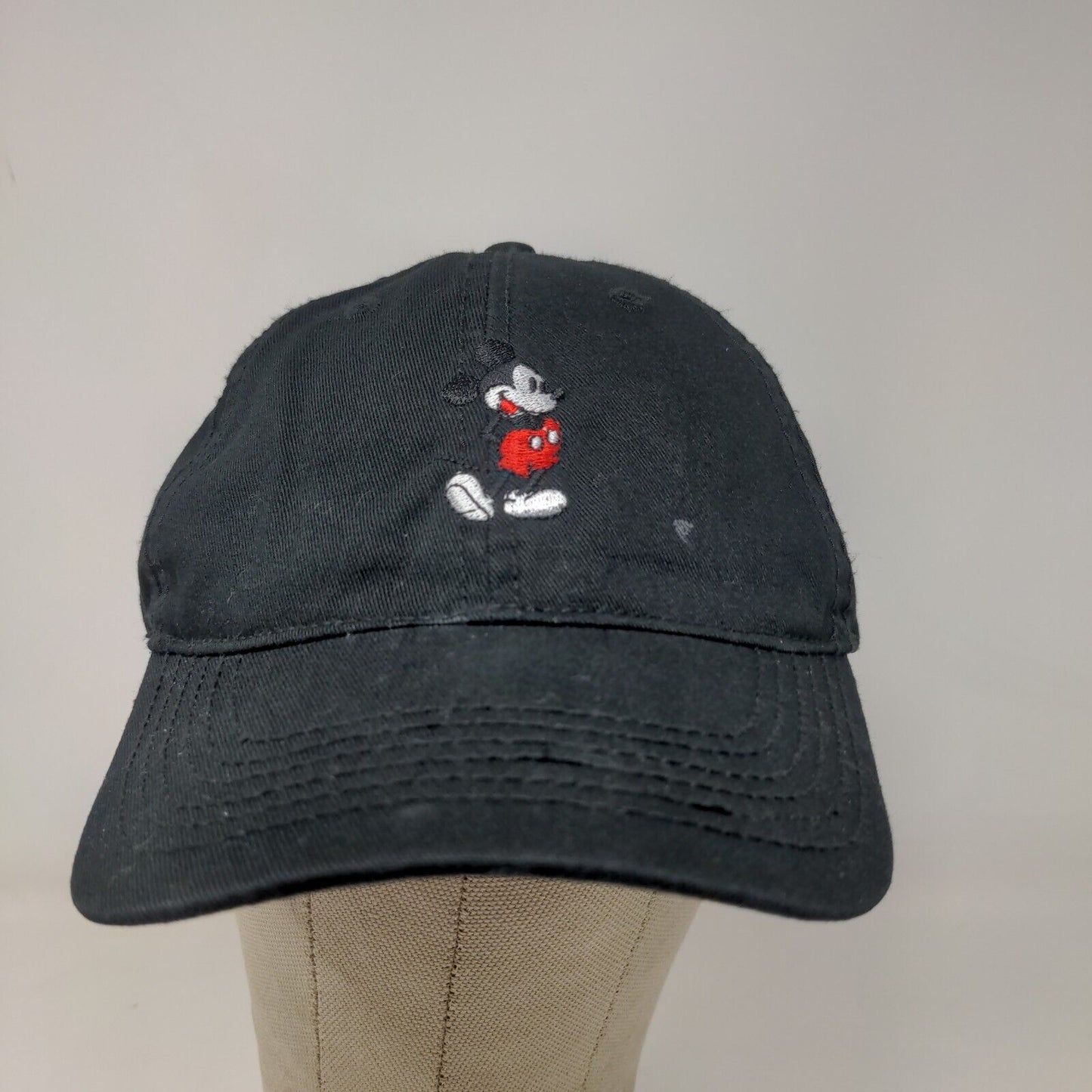 Disney Mickey Mouse Men's Slideback Hat Black Adjustable Embroidered Logo