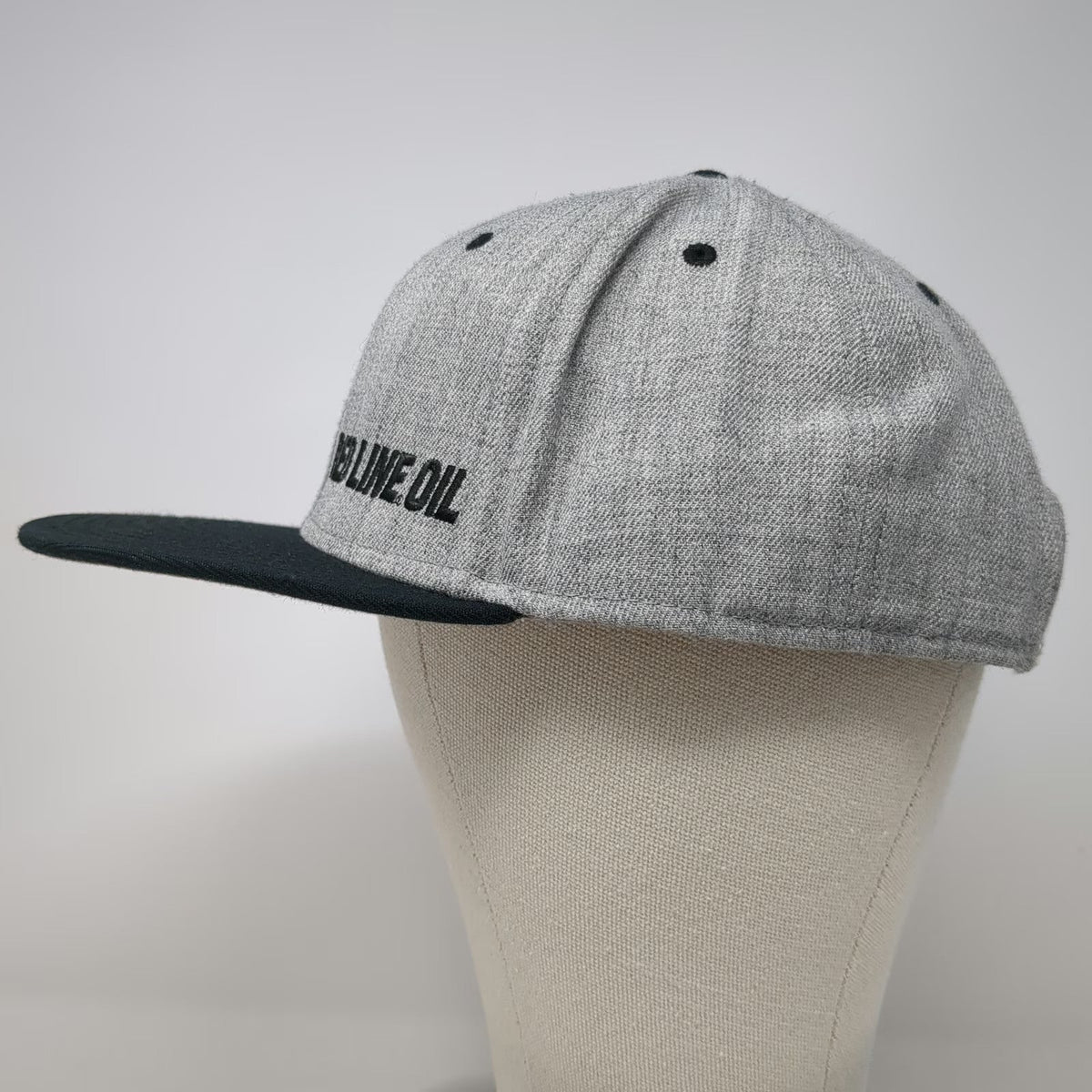 Otto Snapback Hat Gray One Size Red Line Oil Embroidered Flat Brim 6-Panel
